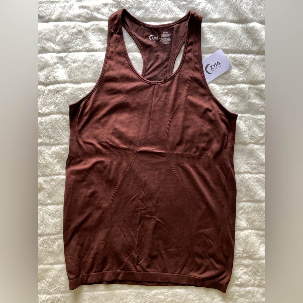 NWT Zyia Copper-Charged Tank, brown, XL